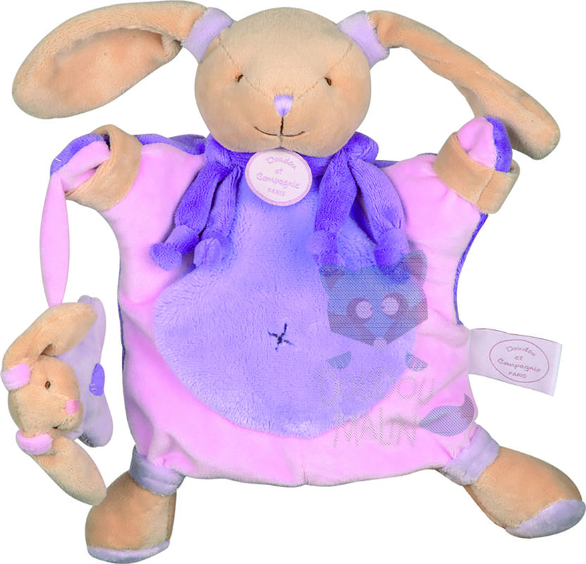  marionnette microfibre lapin violet 